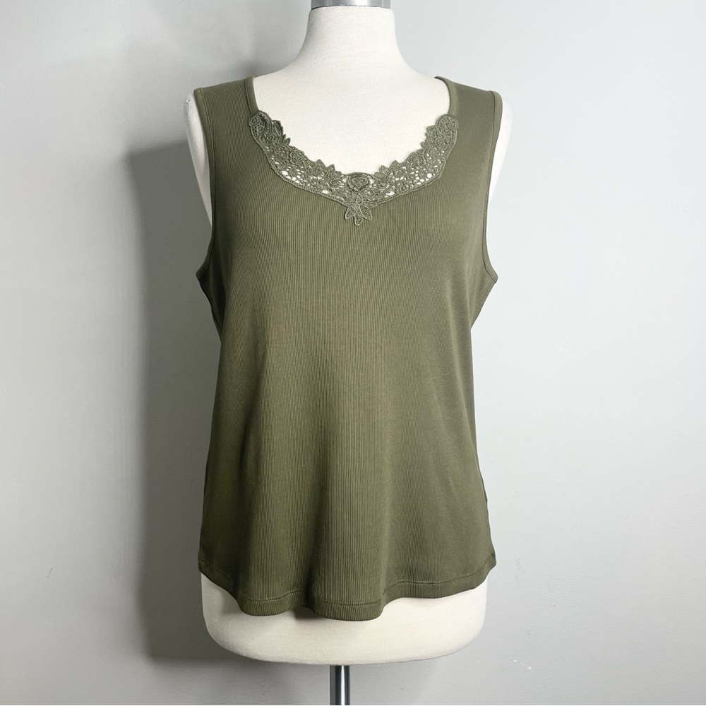 LAUREN RALPH LAUREN Women’s Summer 2 Classic Embroidered Ribbed Tank Top